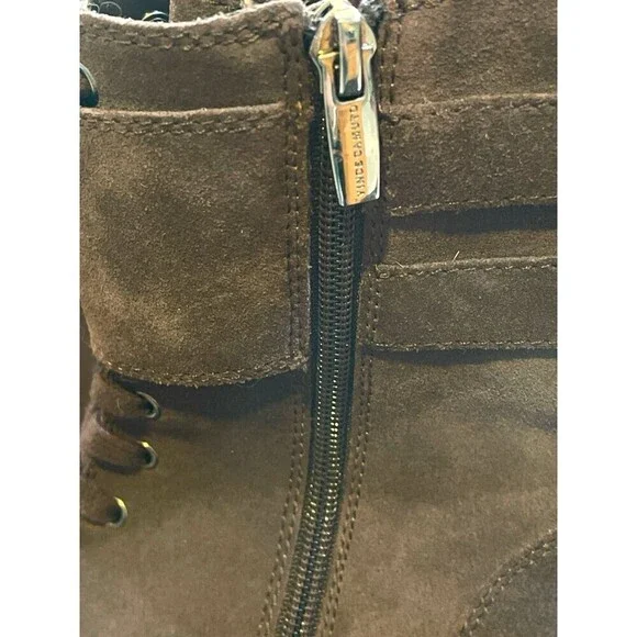 Vince Camuto Fawdry Womens Chocolate Brown Combat & Lace-up Boots Side Zip 6.5M - Picture 7 of 9